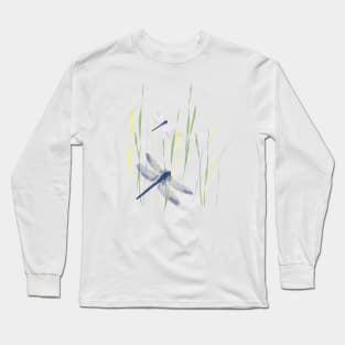 Dragonfly flying in the river Long Sleeve T-Shirt